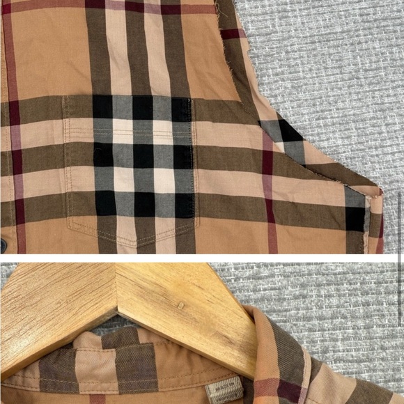 Burberry Tan and Black Plaid Sleeveless Top - Picture 6 of 8